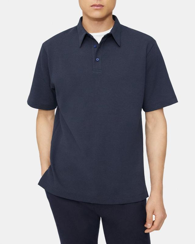 Short-Sleeve Polo in Waffle Knit Product Image