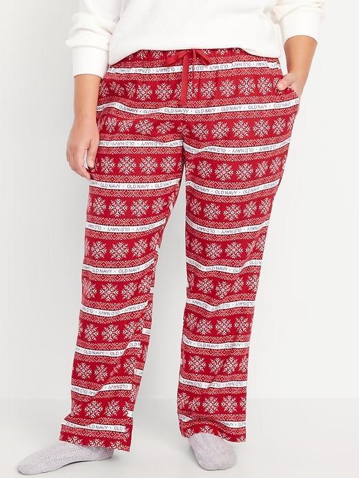 Mid-Rise Flannel Pajama Pants for Women Product Image