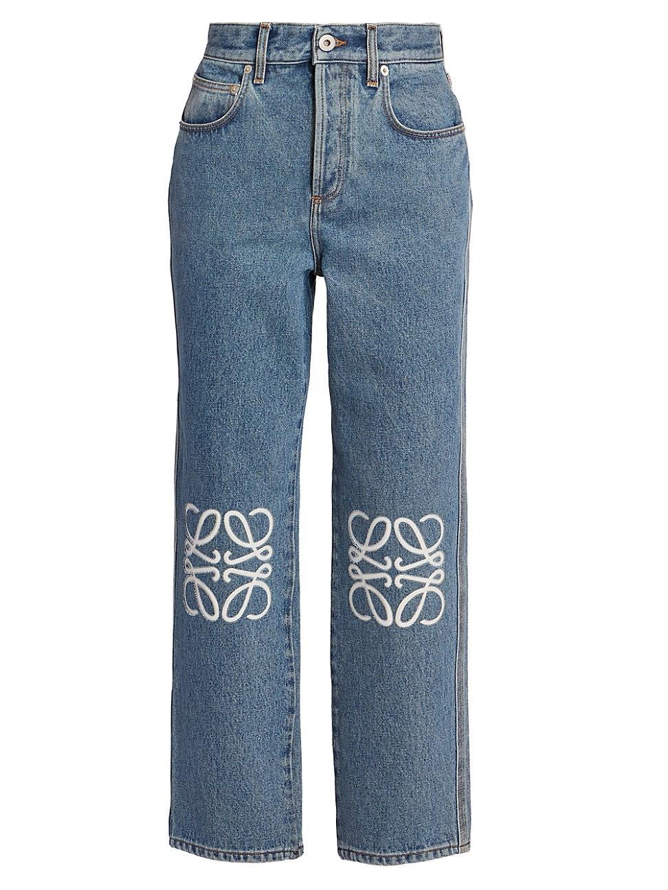 Womens Anagram High-Rise Cropped Jeans Product Image