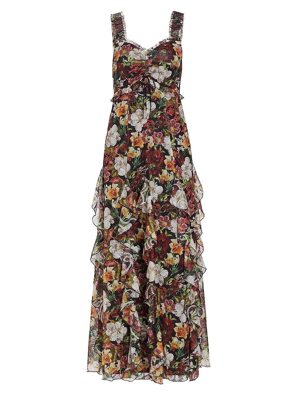 Womens Rue Floral Ruffle Maxi Dress Product Image