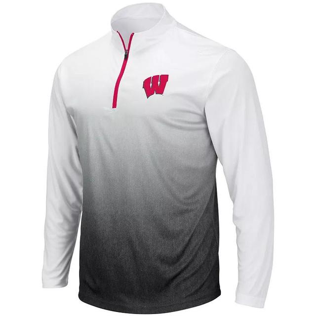 Mens Colosseum Gray Wisconsin Badgers Magic Team Logo Quarter-Zip Jacket Product Image