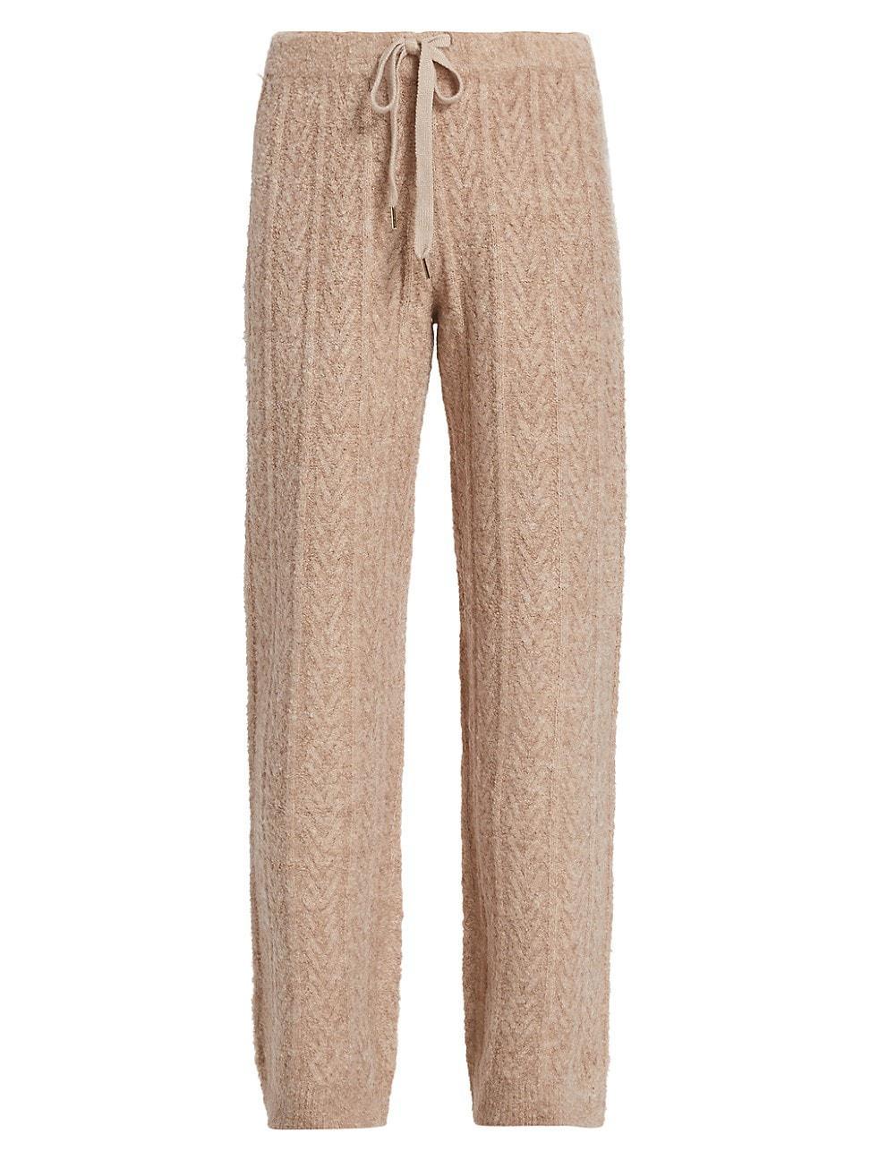 Womens Cable-Knit Drawstring Sweatpants Product Image