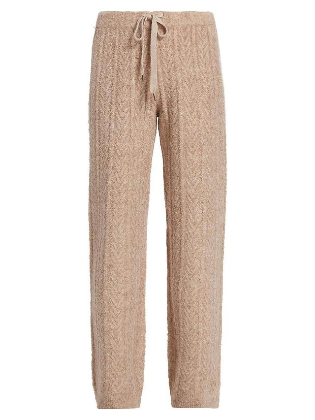 Womens Cable-Knit Drawstring Sweatpants Product Image