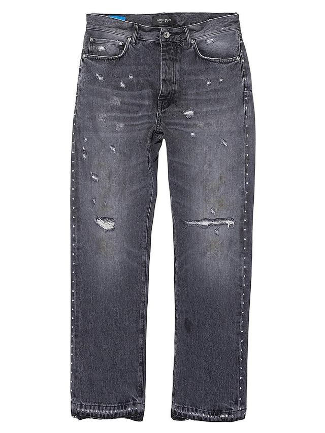 Mens Crystal-Embellished Straight-Fit Jeans Product Image