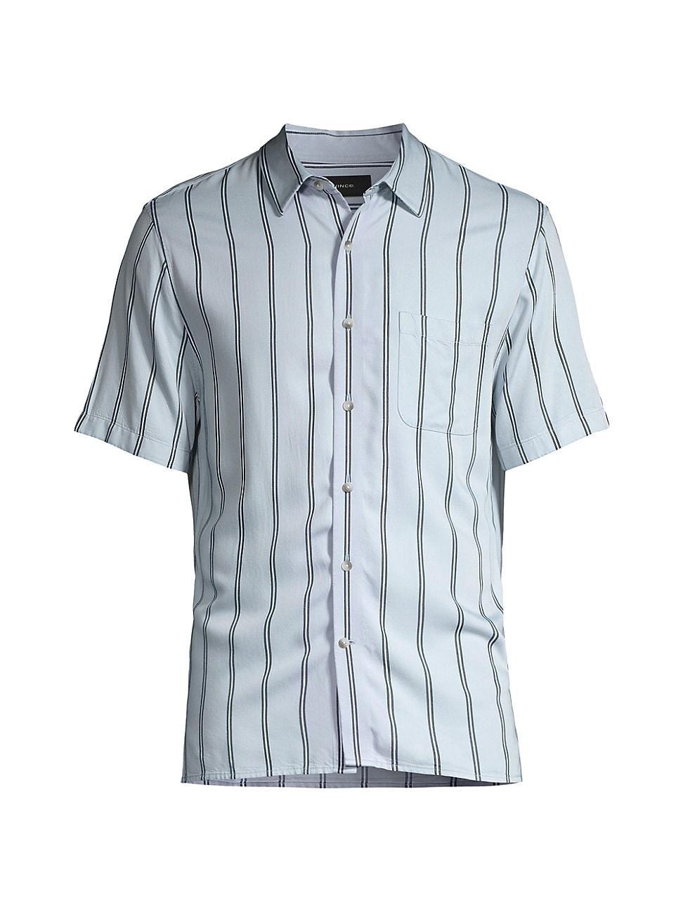 Vince Pacifica Stripe Short Sleeve Button-Up Shirt Product Image