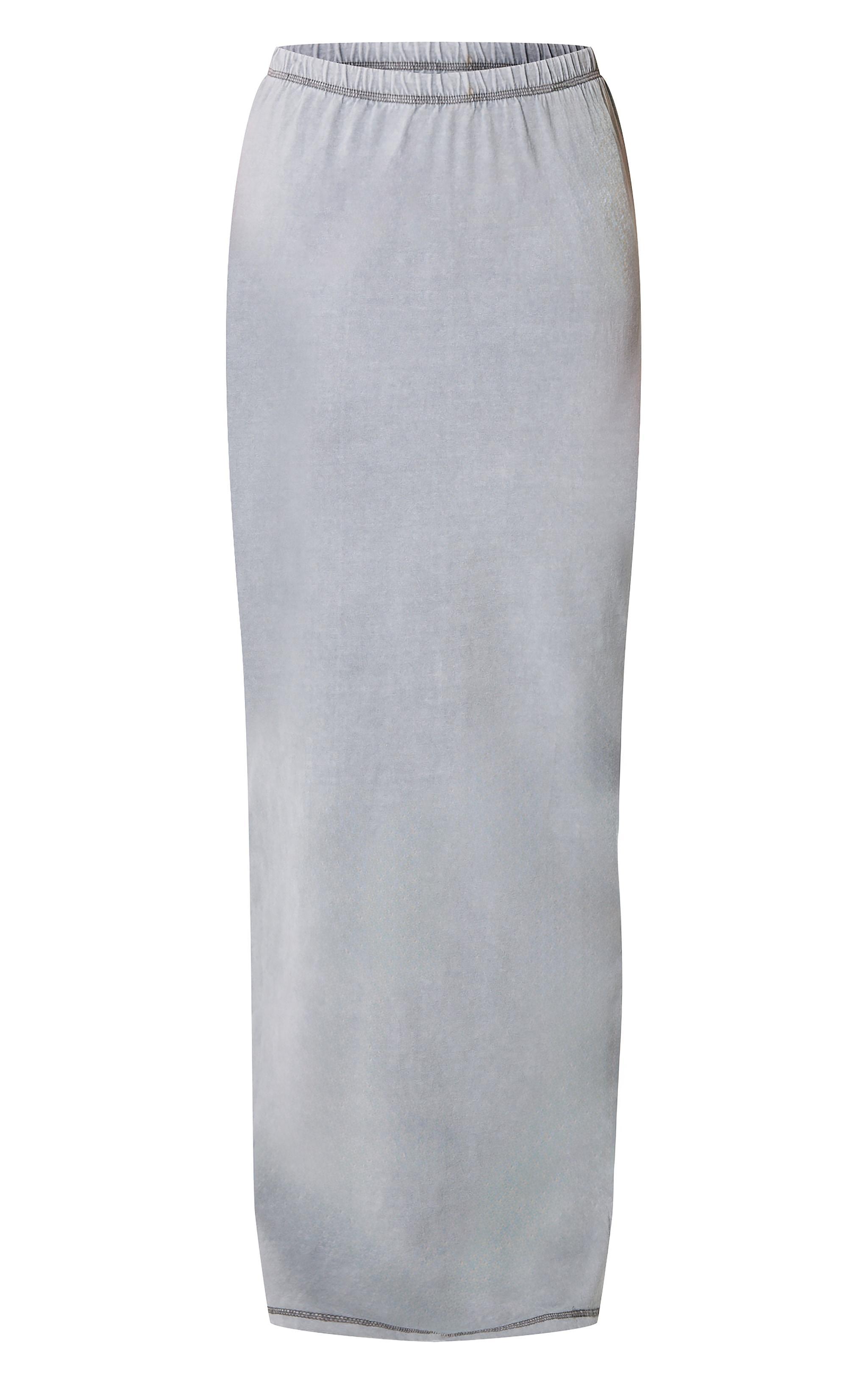 Grey Cotton Washed Maxi Skirt Product Image