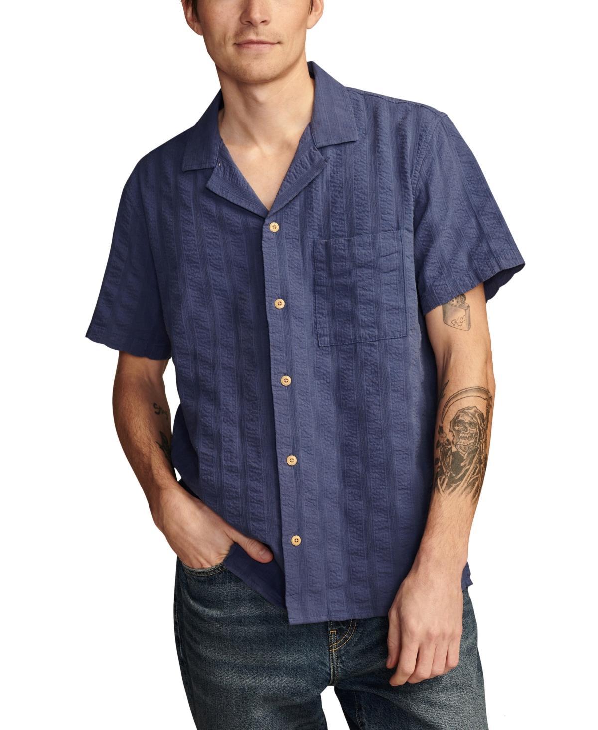 Lucky brand Mens solid seersucker short sleeve shirt Product Image