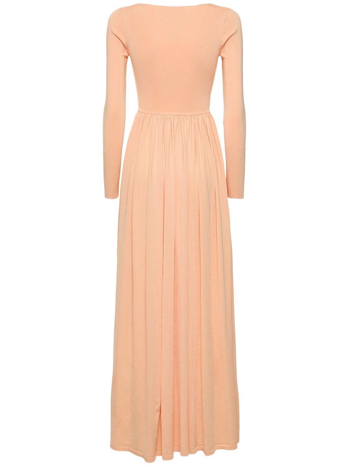 ZIMMERMANN Natura Pleated Maxi Dress In Peach Product Image