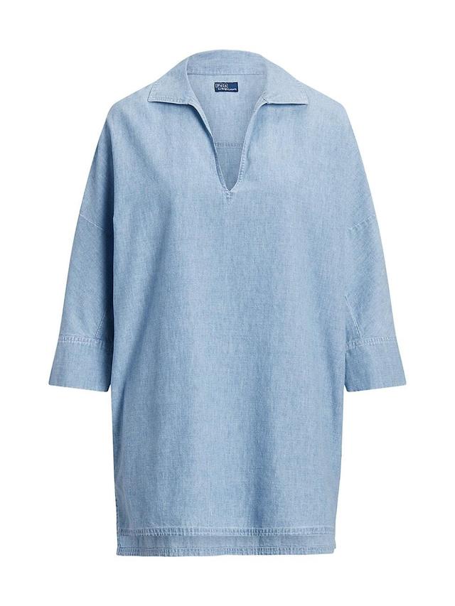 Womens Oversized Chambray Cotton Tunic Product Image