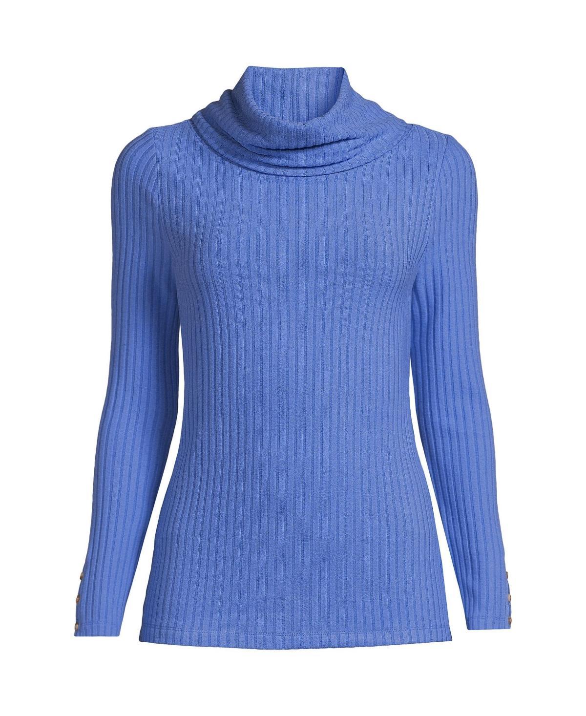 Plus Size Lands End Long Sleeve Wide Rib Turtleneck, Womens Product Image