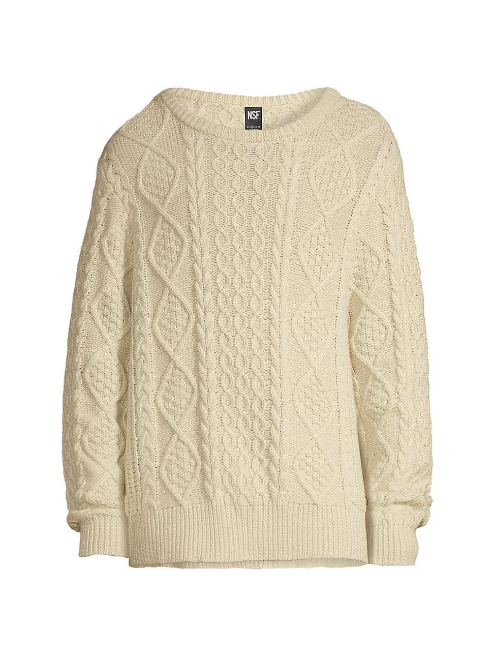 Mens Cable Knit Crewneck Sweater Product Image