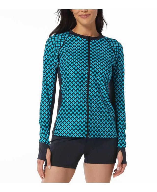 Beach House Sport Womens Ava Zip Front Floral Rash Guard Product Image