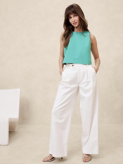 Cropped Poplin Top Product Image