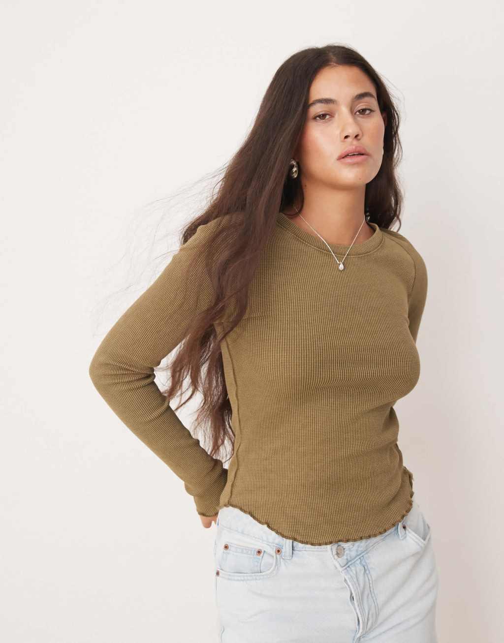 Free People easy does it long sleeve top in moss Product Image