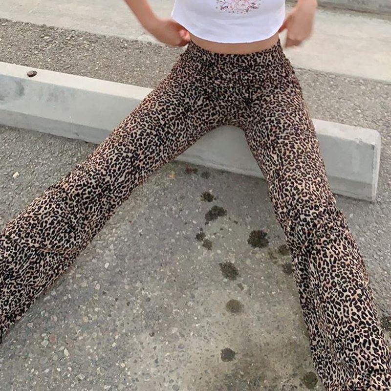 Leopard Print Wide Leg Pants Product Image