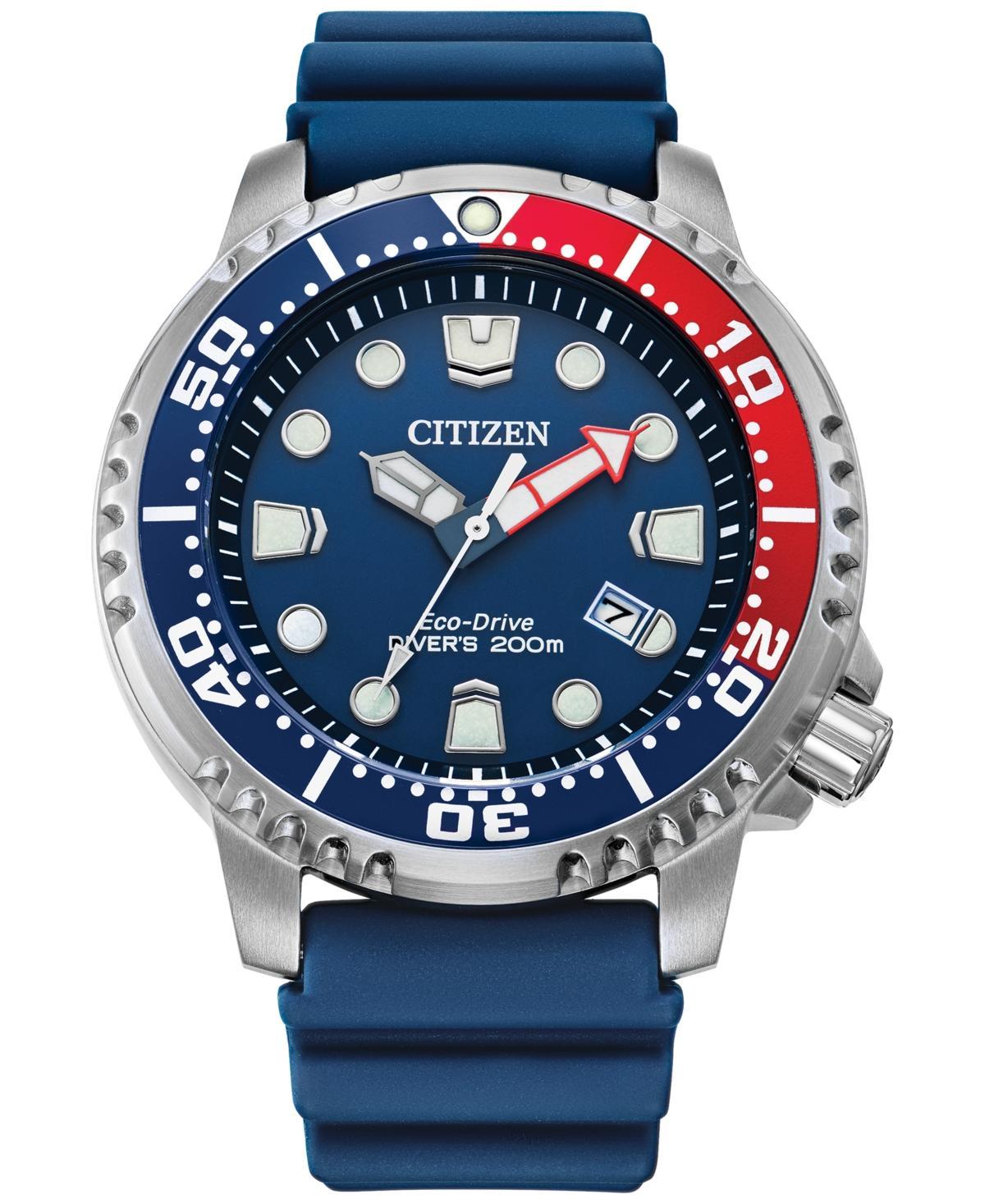 Men's Citizen Eco-DriveÂ® Promaster Diver Strap Watch with Blue Dial (Model: Bn0168-06L) Product Image