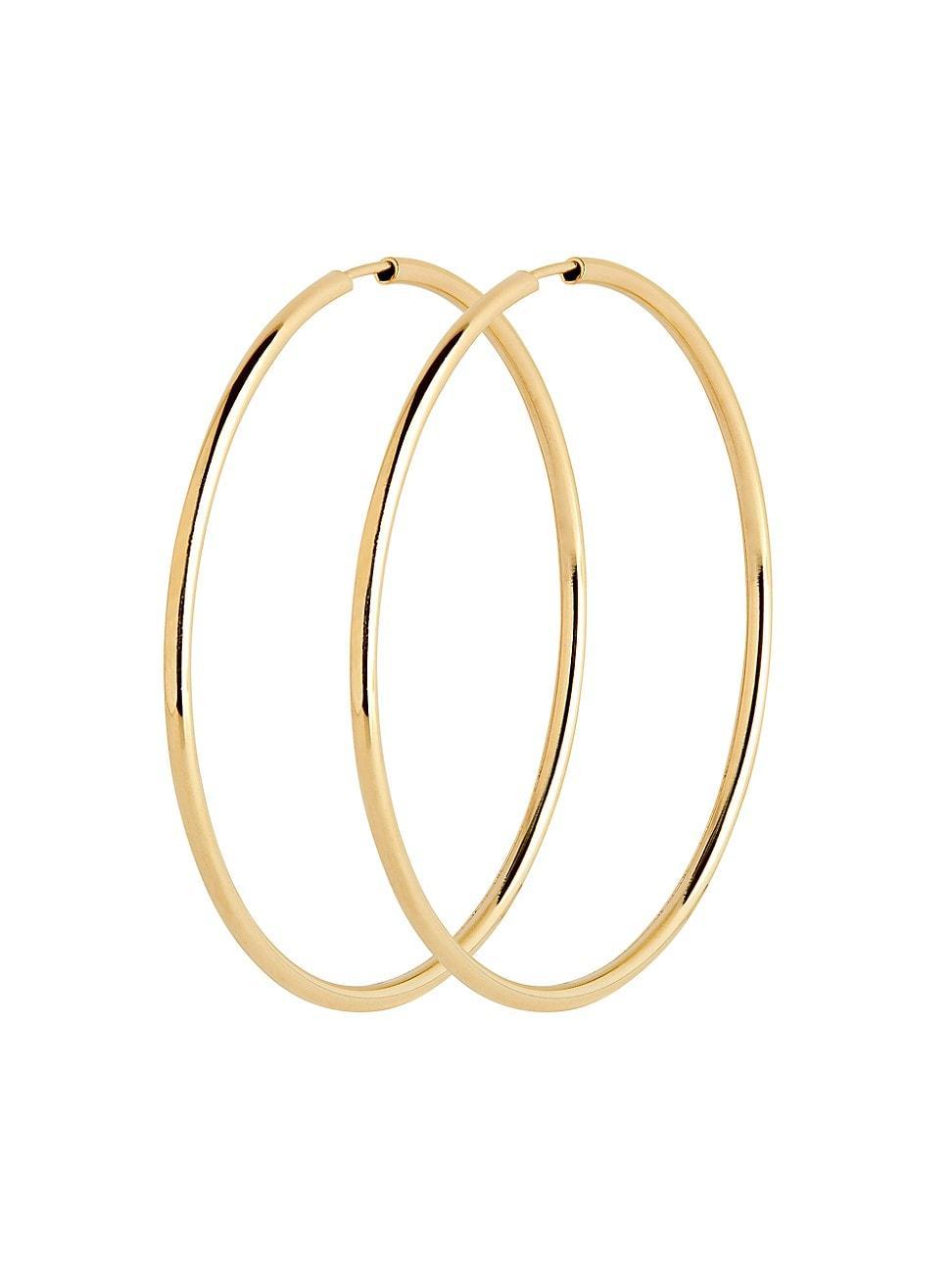 Womens Seorita 50 22K-Gold-Plated Hoop Earrings Product Image