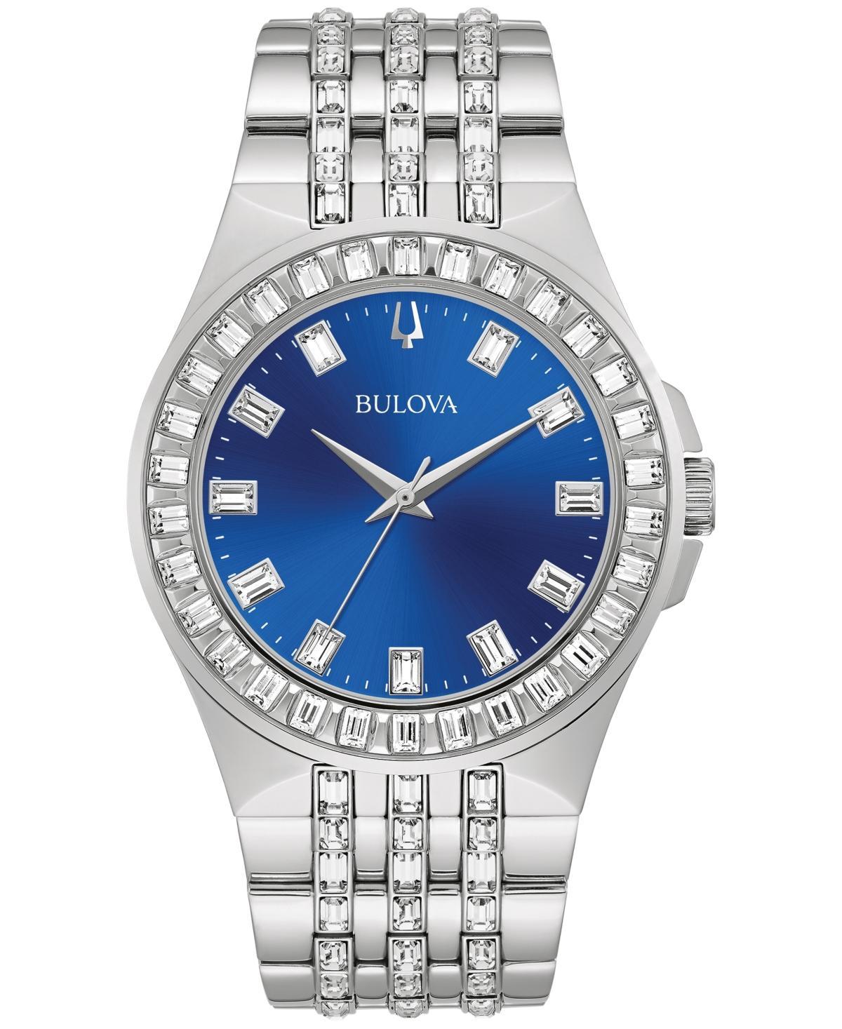 Bulova Mens Phantom Black Stainless Steel & Crystal-Accent Bracelet Watch 41.5mm Product Image