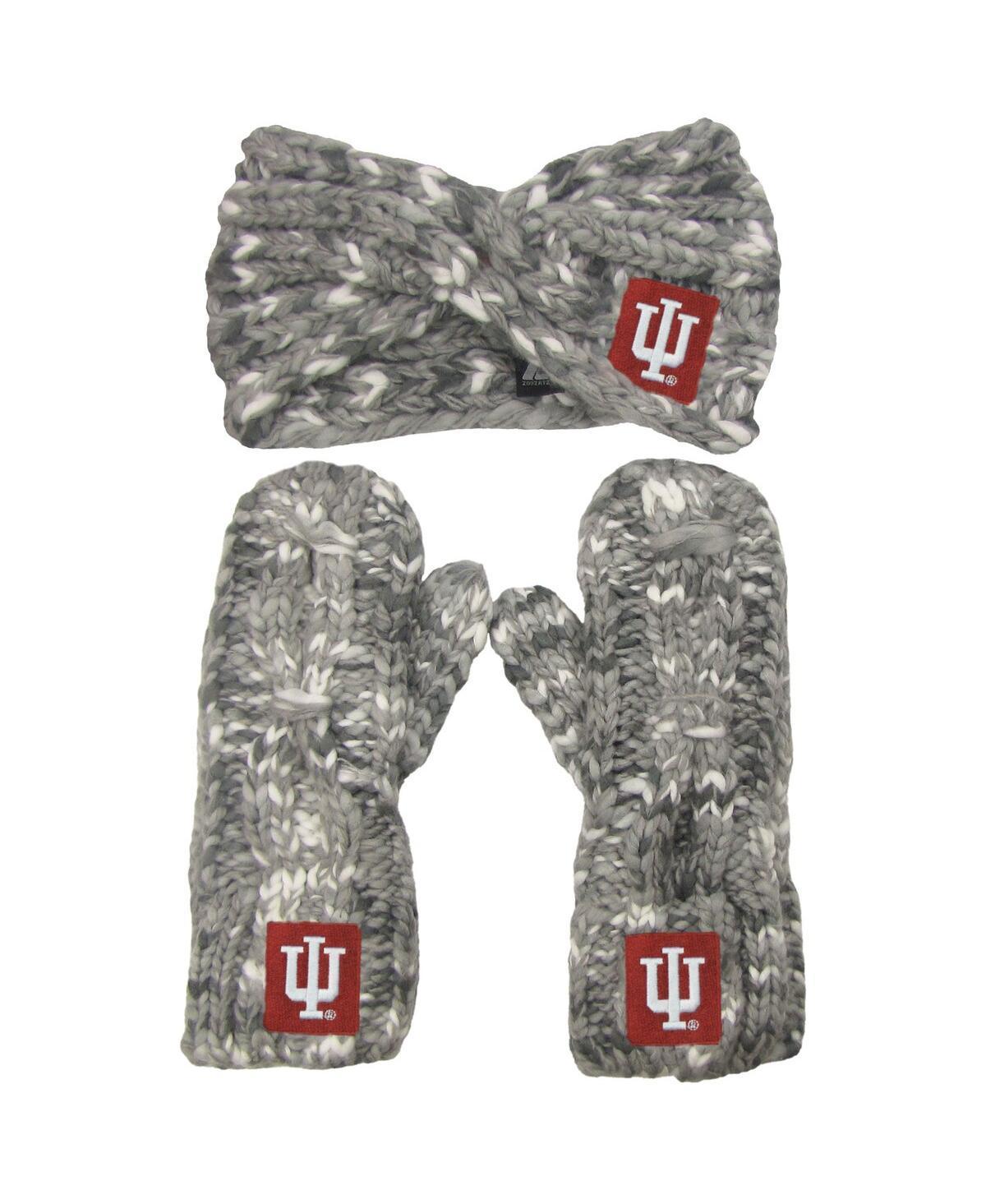 Womens ZooZatz Indiana Hoosiers Logo Marled Headband and Mitten Set Product Image