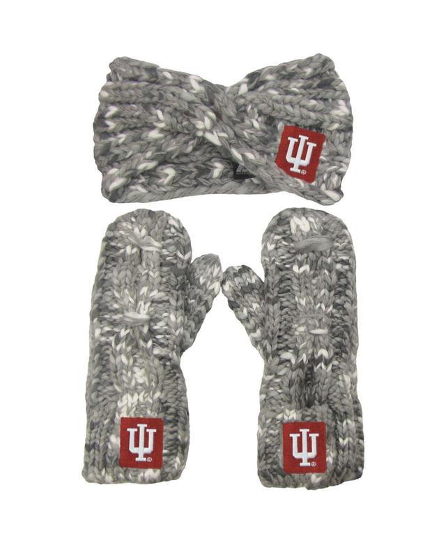 Womens ZooZatz Indiana Hoosiers Logo Marled Headband and Mitten Set Product Image