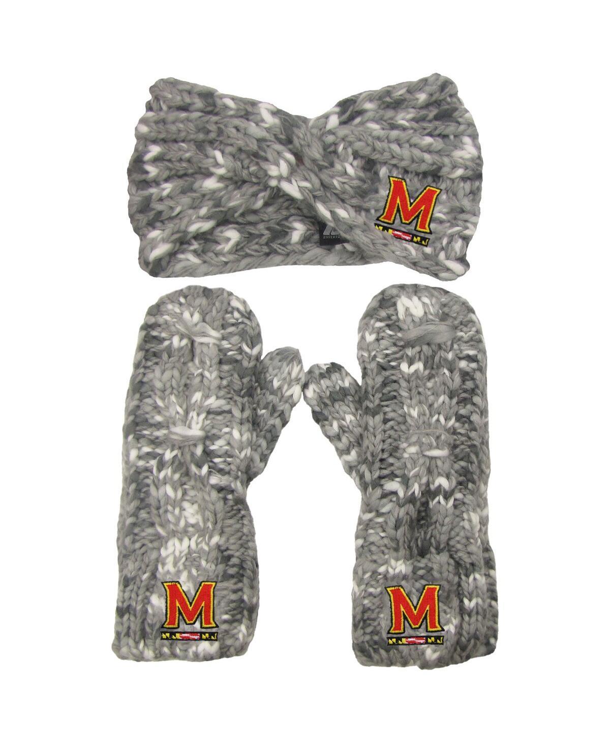 Womens ZooZatz Maryland Terrapins Logo Marled Headband and Mitten Set Product Image