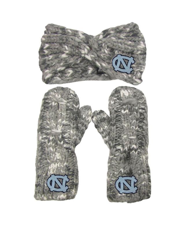 Womens ZooZatz North Carolina Tar Heels Logo Marled Headband and Mitten Set Product Image