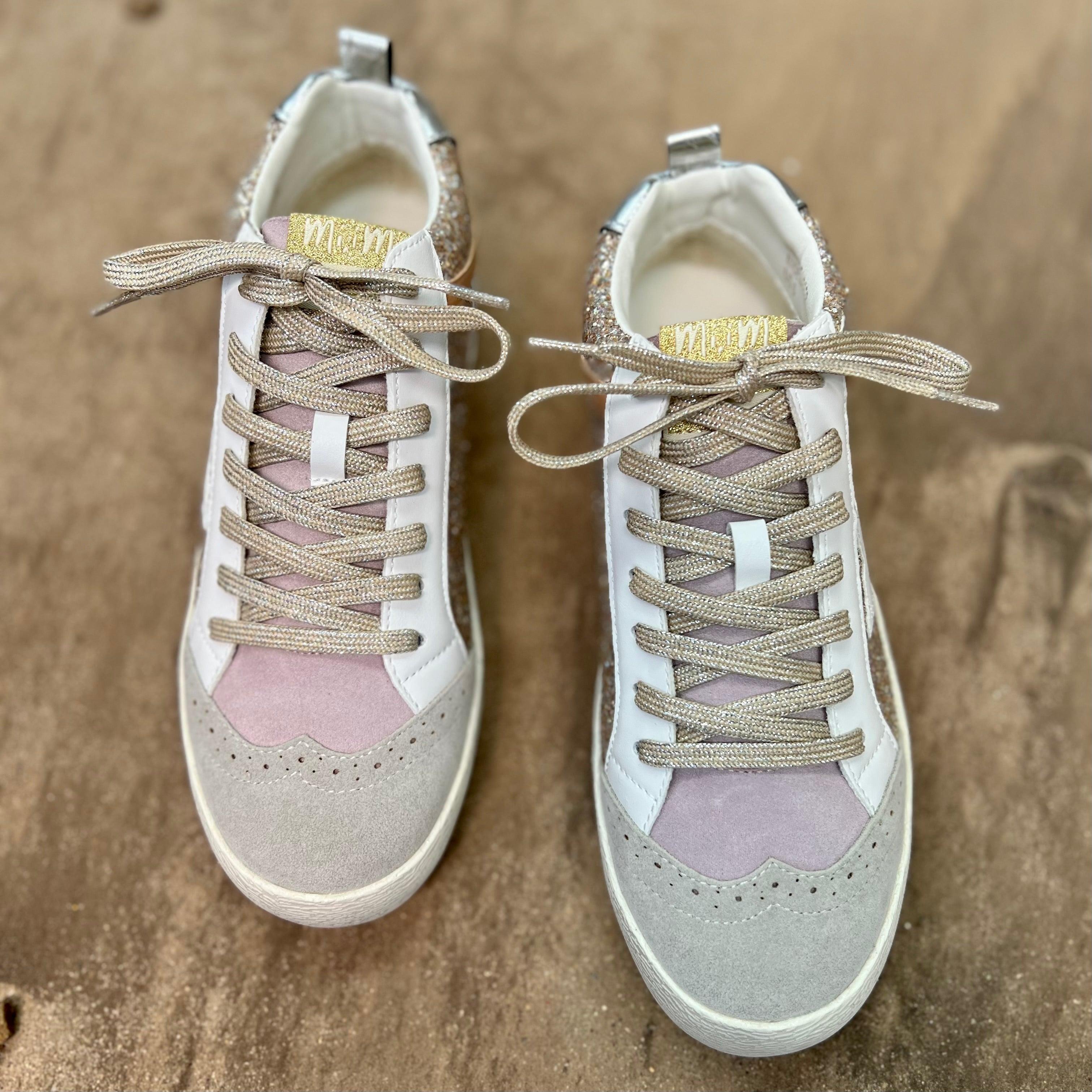 Oxford Lilacs & Gold Sneakers  Product Image