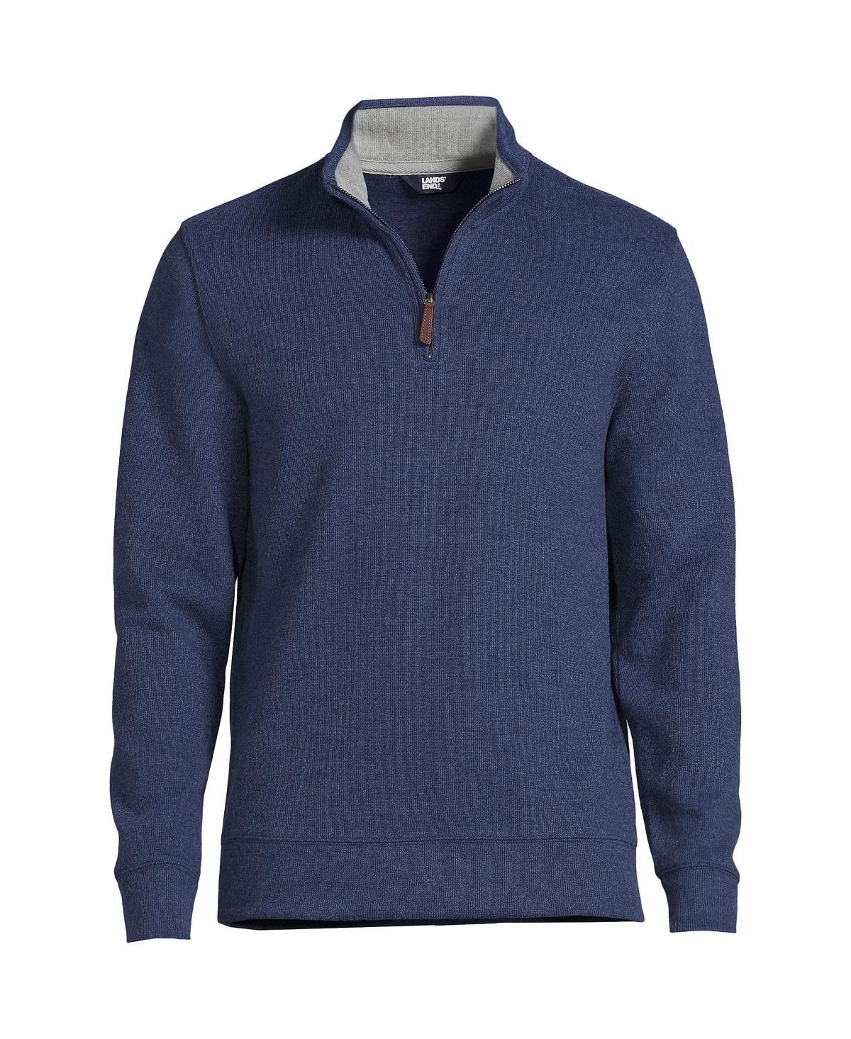 Mens Lands End Bedford Regular-Fit Ribbed Quarter-Zip Pullover Sweater Product Image