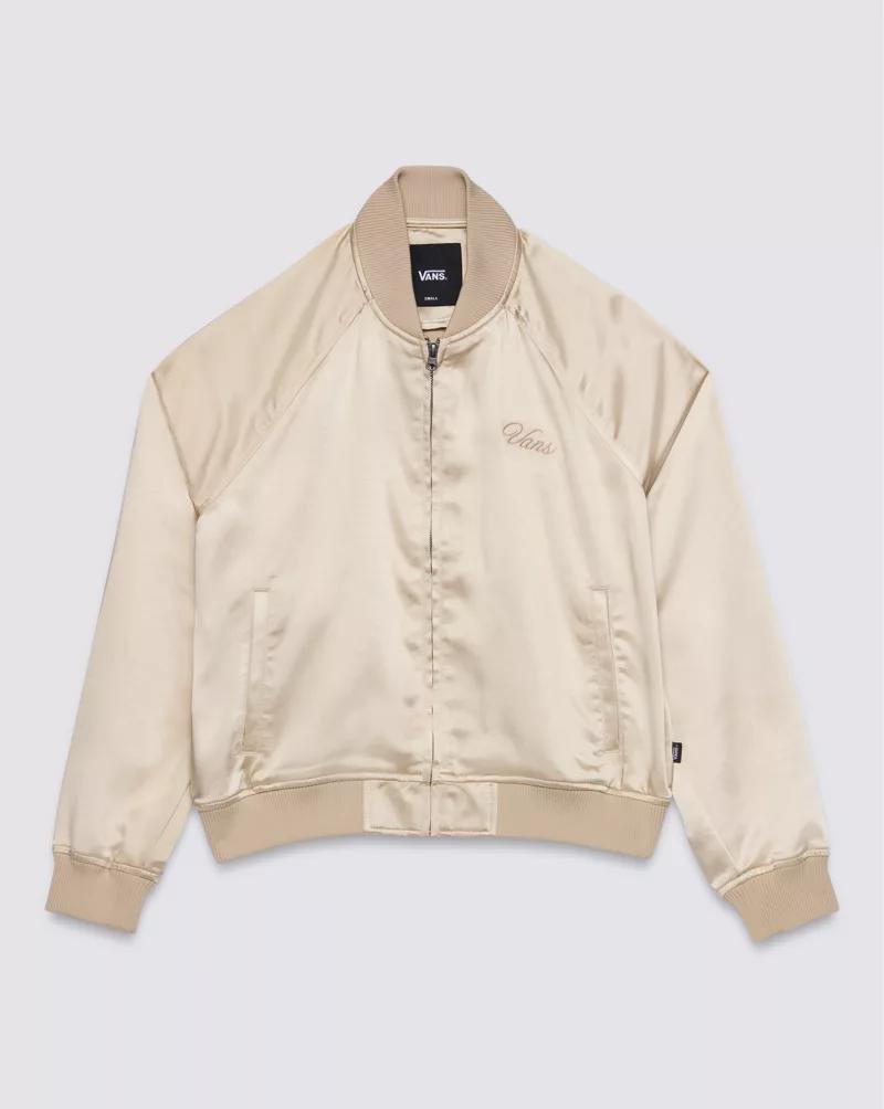 Satin Cropped Bomber Jacket Product Image