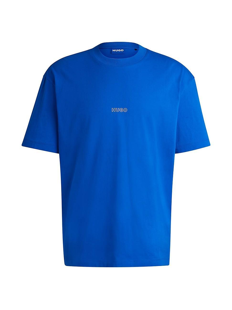 Mens Cotton-Jersey T-Shirt with Outline Logos Product Image