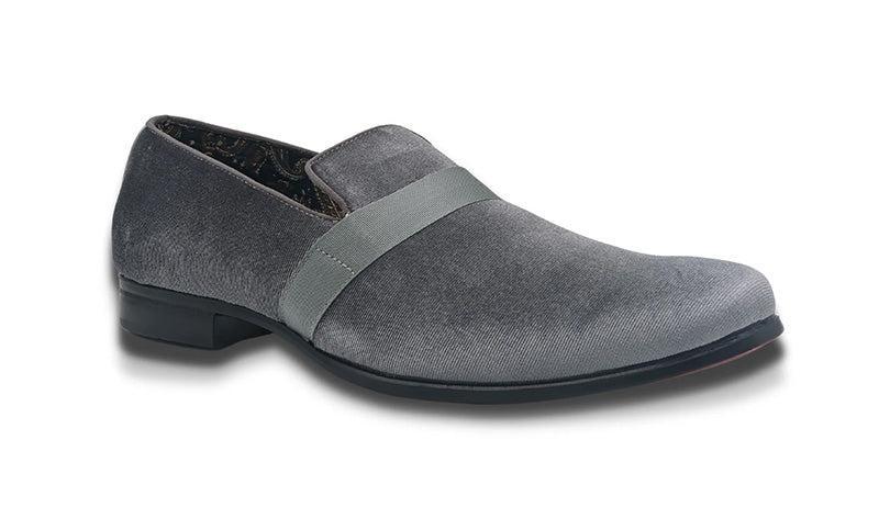 Gray Solid Velvet Loafer Product Image