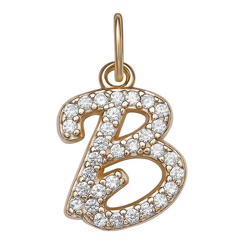 LC Lauren Conrad Sterling Silver Cubic Zirconia Initial Charm, Womens, Grey Product Image