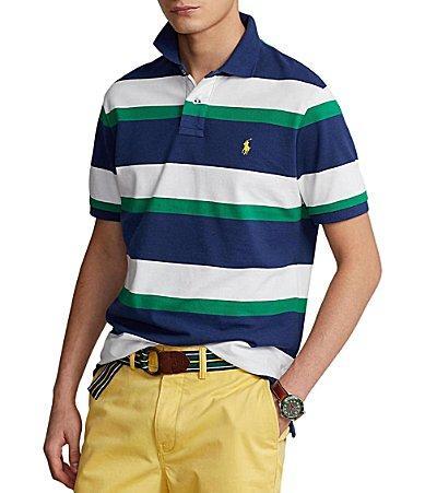 Polo Ralph Lauren Classic-Fit Stripe Short-Sleeve Mesh Polo Shirt Product Image