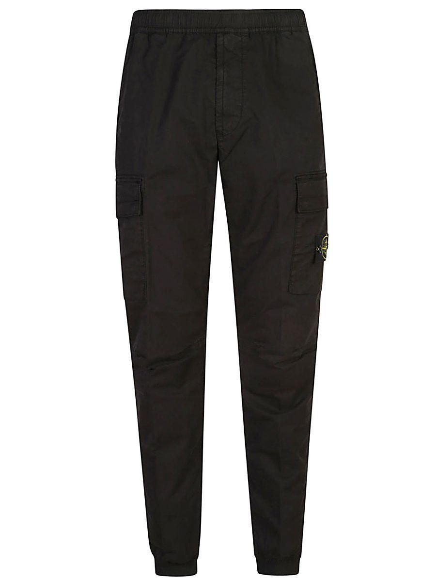 Blue Regular Fit Cargo Pants In Black Product Image