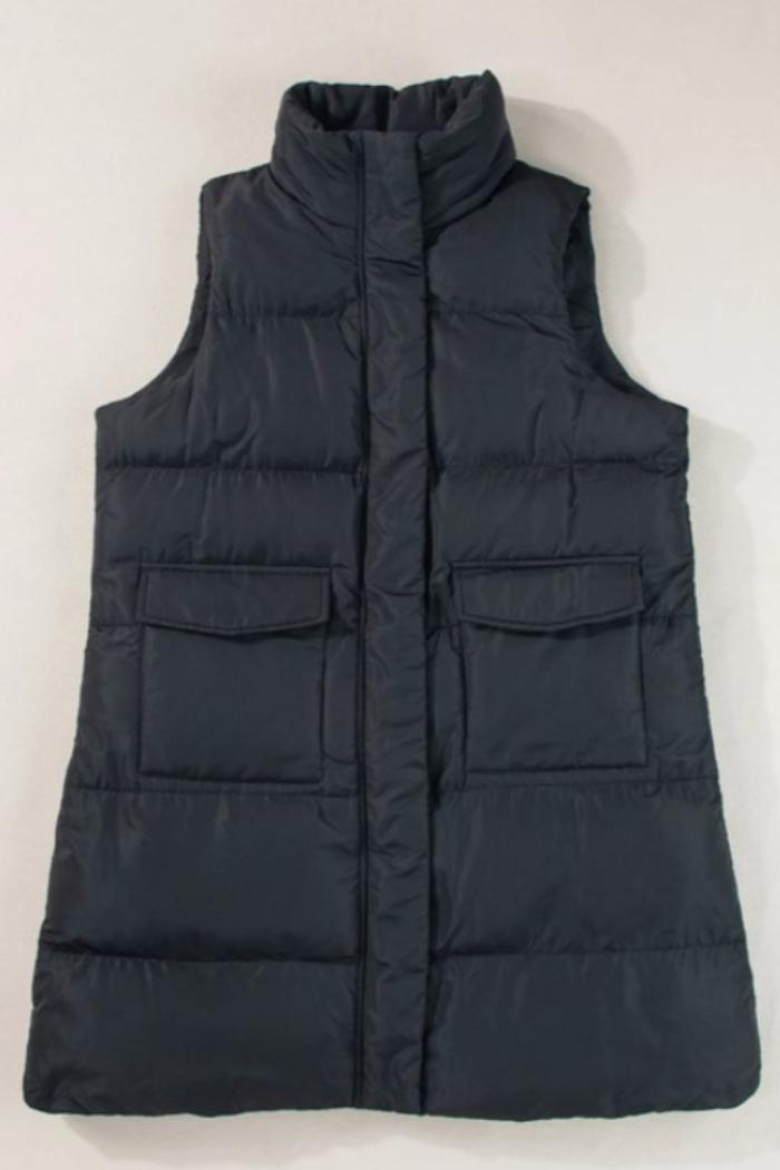 Full Zipper Pockets Puffer Outerwear Vest Product Image