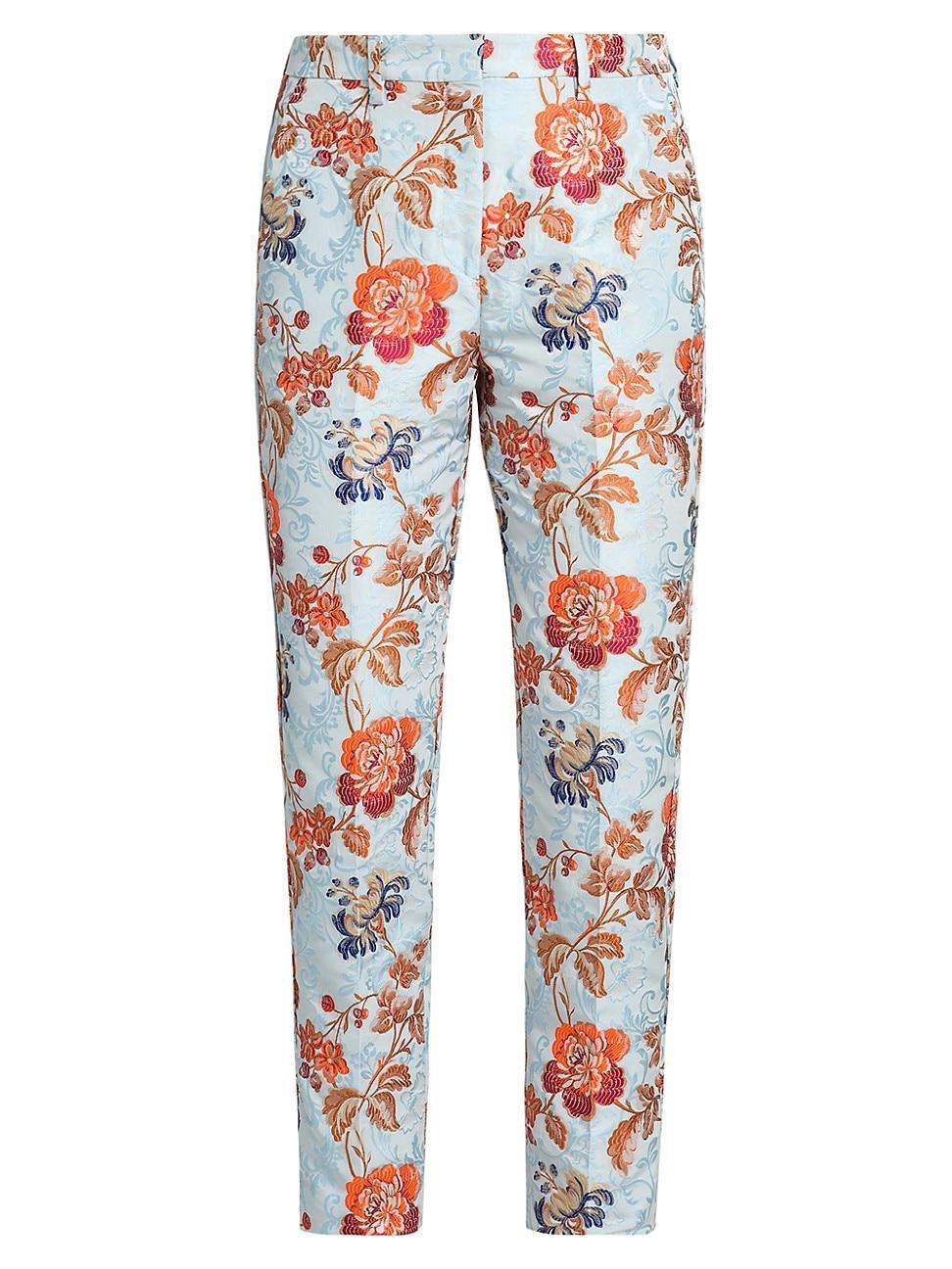 Etro Floral Jacquard Crop Cigarette Trousers Product Image