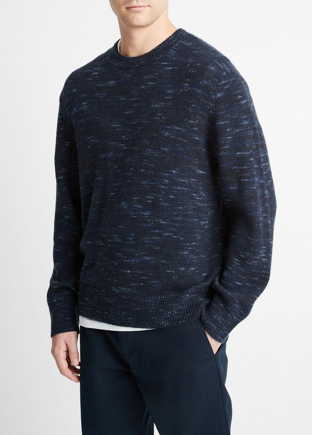 Space Dye Wool-Cashmere Crew Neck Sweater Product Image