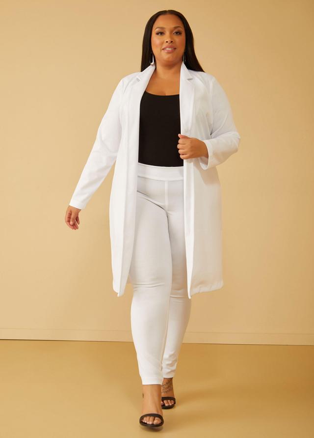 Plus Size Longline Stretch Crepe Jacket Ashley Stewart Product Image