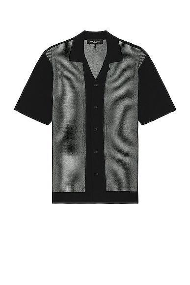 rag & bone Harvey Short Sleeve Knit Button-Up Camp Shirt Product Image