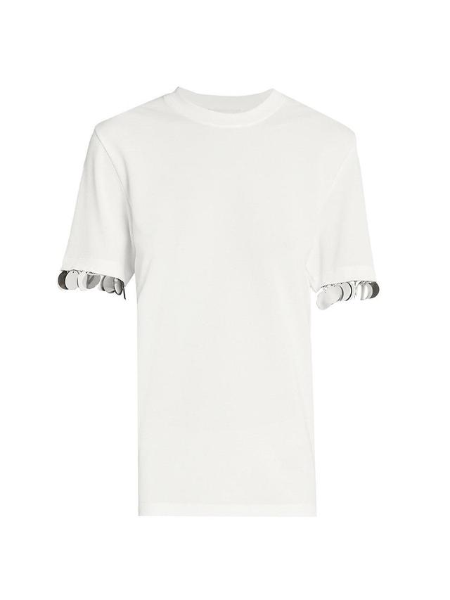 Womens Embellished Cuff T-Shirt Product Image