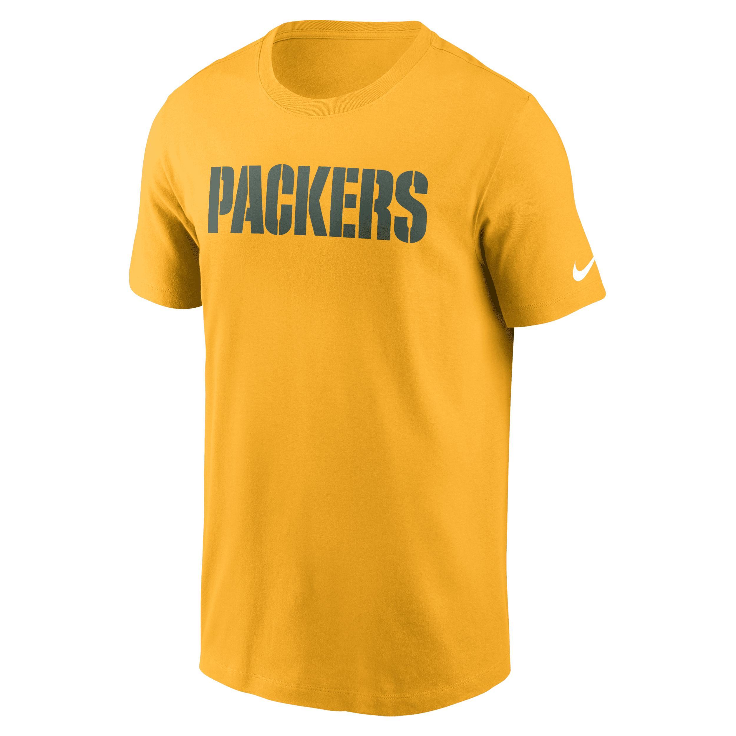 Mens Nike Green Bay Packers Primetime Wordmark Essential T-Shirt Product Image