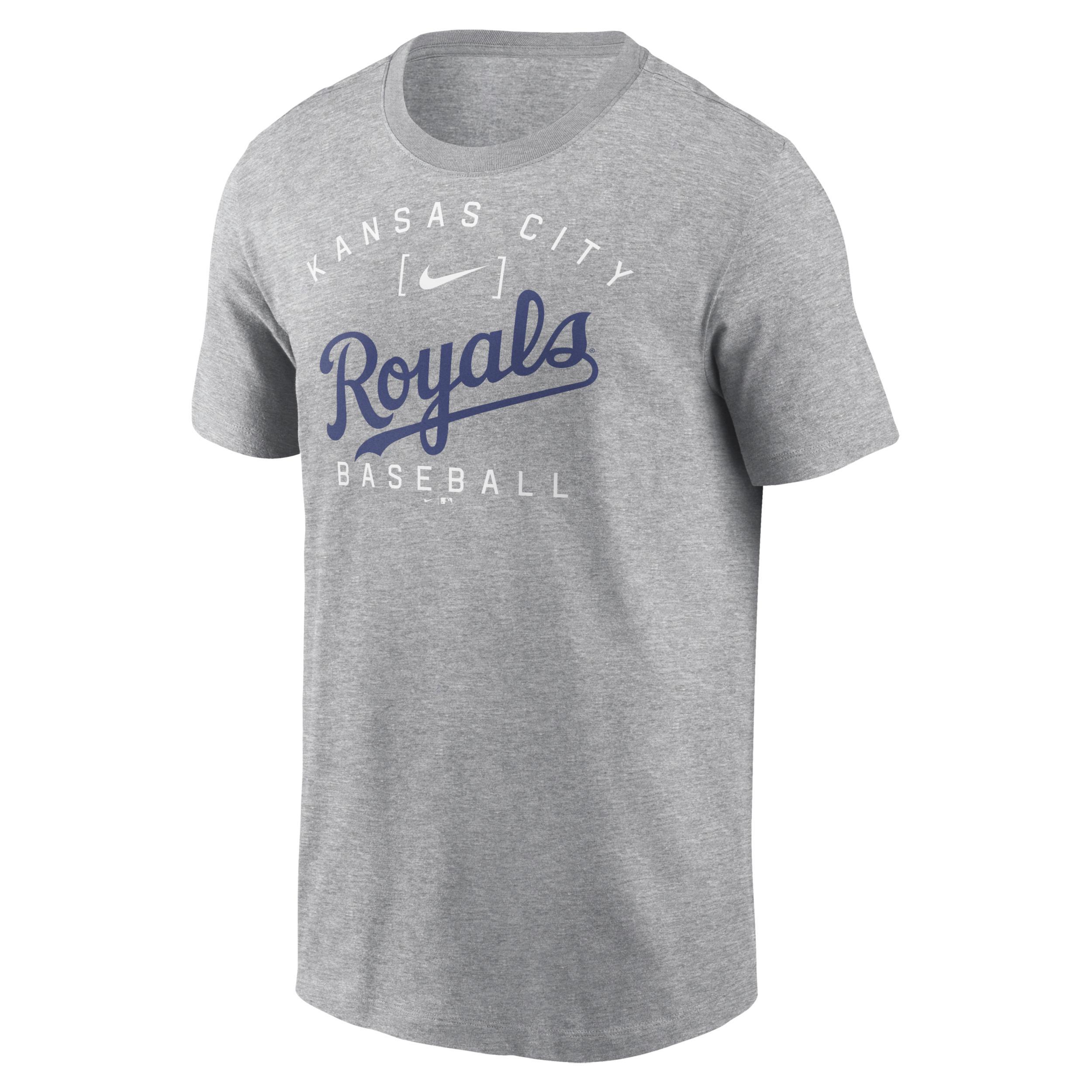 Nike Mens Heather Gray Kansas City Royals Home Team Athletic Arch T-Shirt Product Image