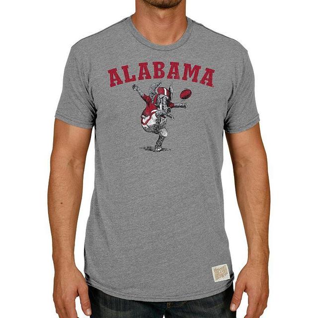 Mens Original Retro Brand Heathered Gray Alabama Crimson Tide Vintage Punting Big Al Tri-Blend T-Shirt Product Image