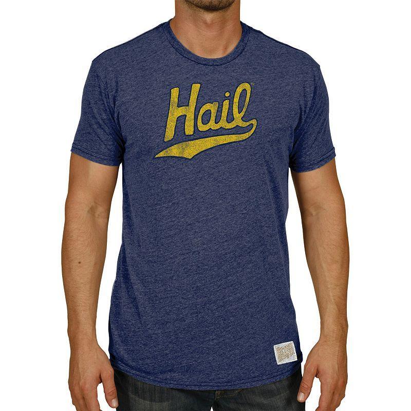 Mens Original Retro Brand Heathered Michigan Wolverines Vintage Hail Tri-Blend T-Shirt Blue Product Image