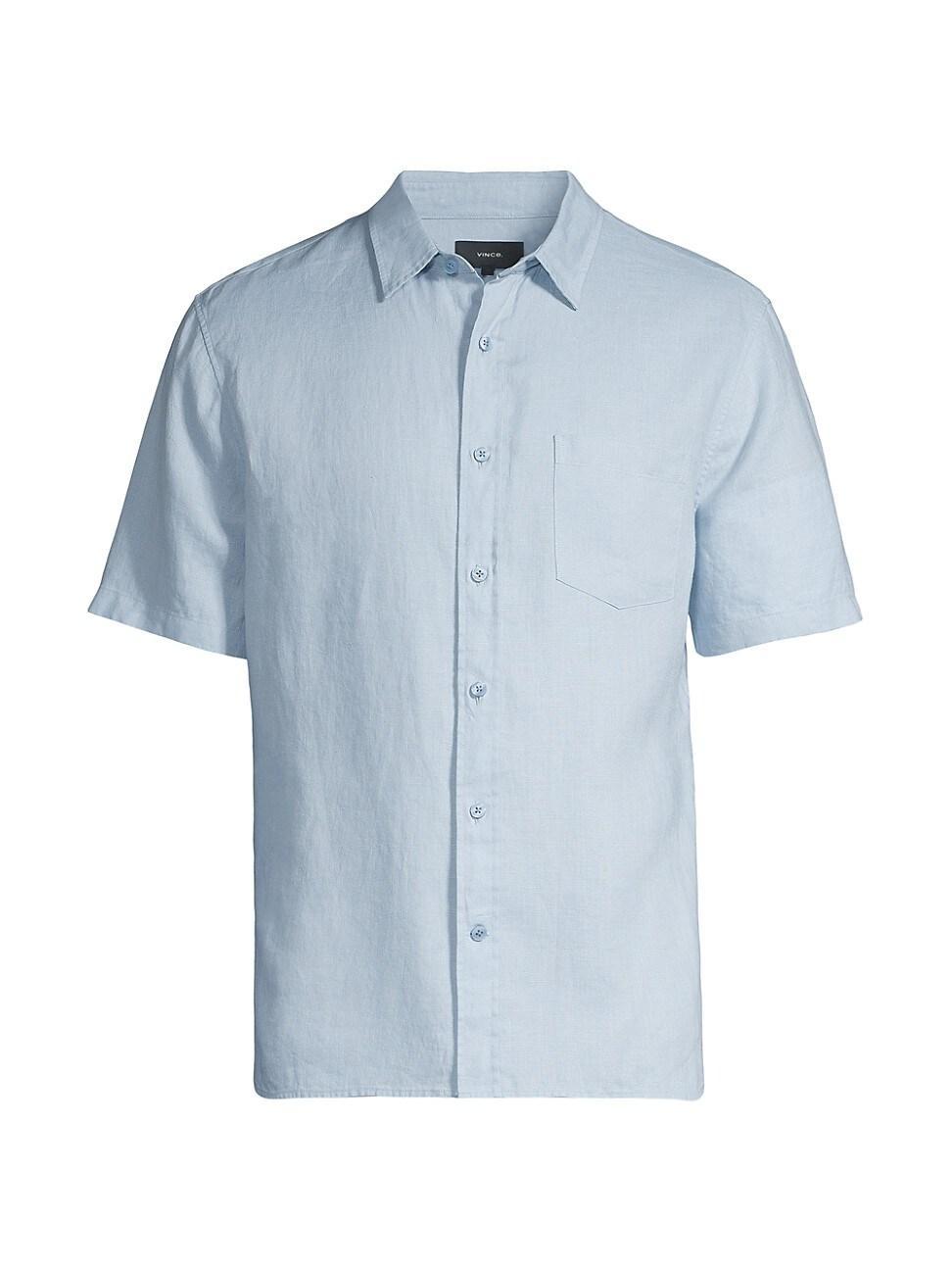 Mens Linen Short-Sleeve Button-Up Shirt Product Image