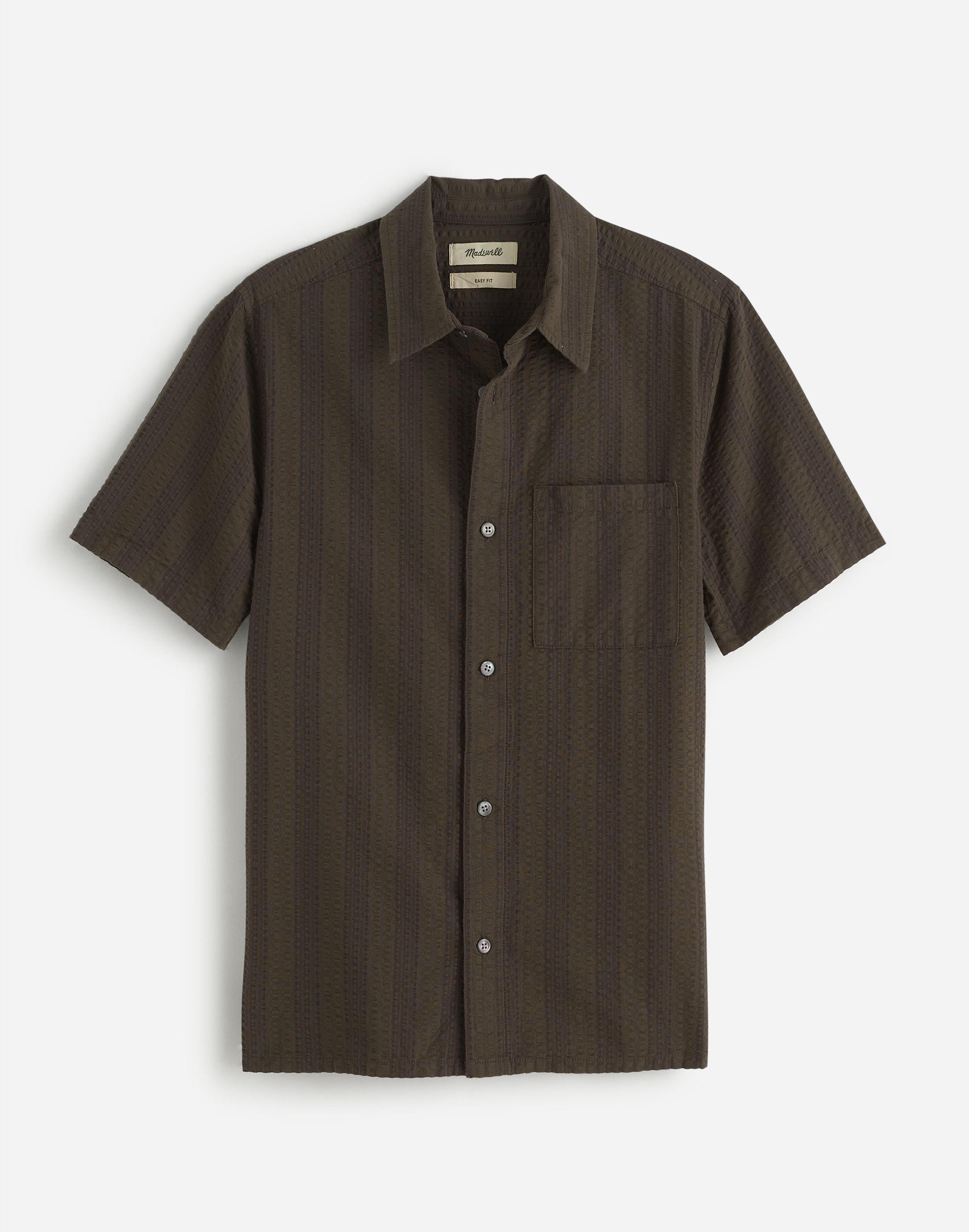 Easy Short-Sleeve Shirt in Striped Seersucker Product Image