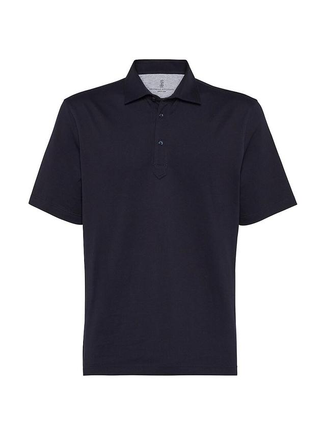 Mens Cotton Jersey Polo with Shirt Style Collar Product Image