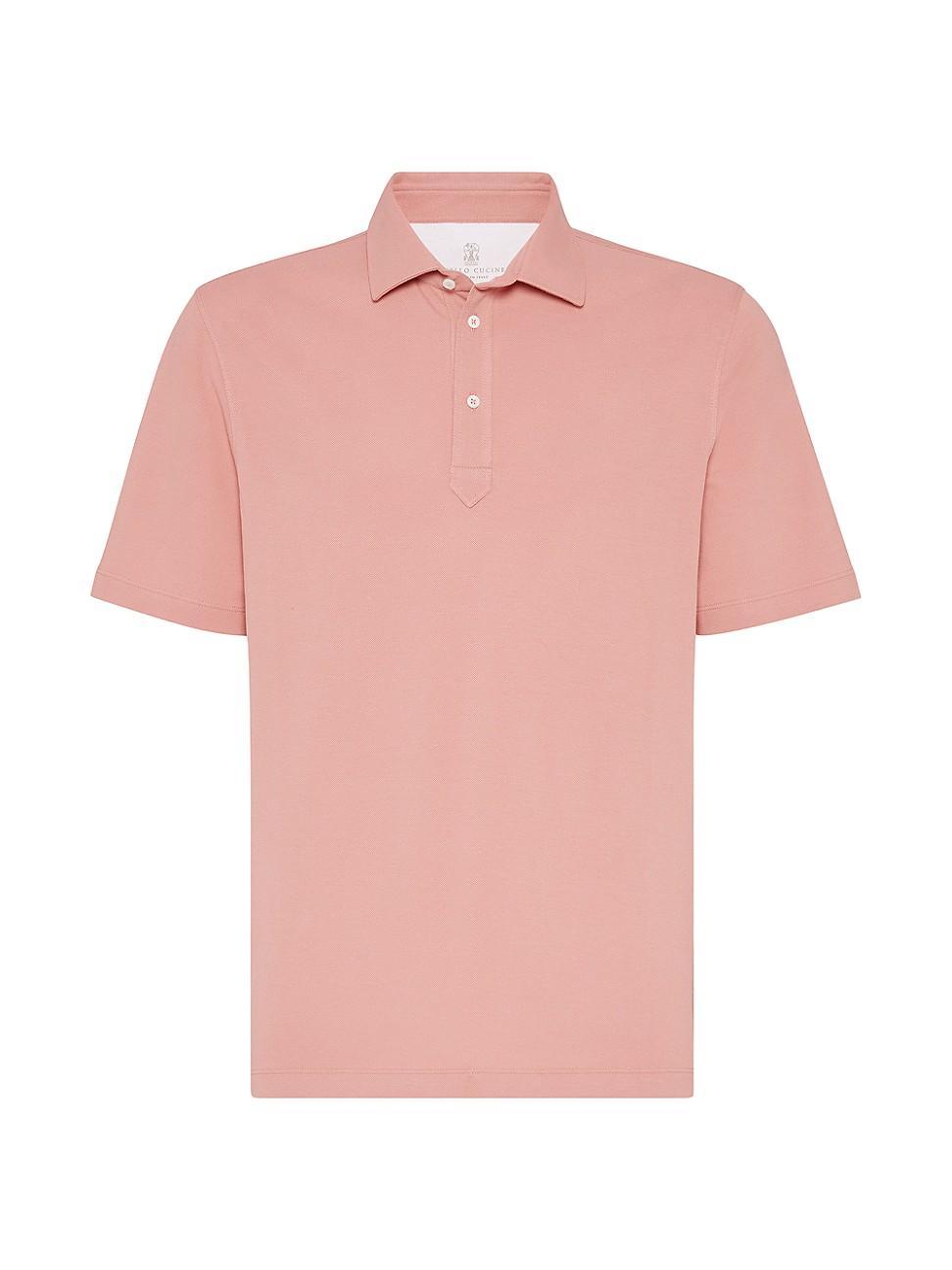 Mens Cotton Piqu Shirt Style Collar Polo Shirt Product Image