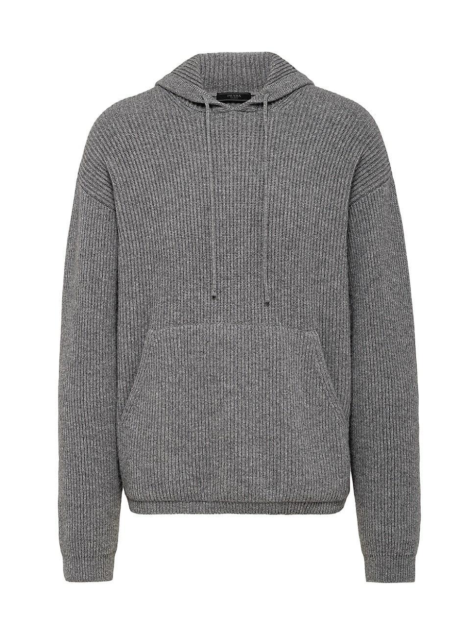 Mens Cashmere Knit Hoodie Product Image