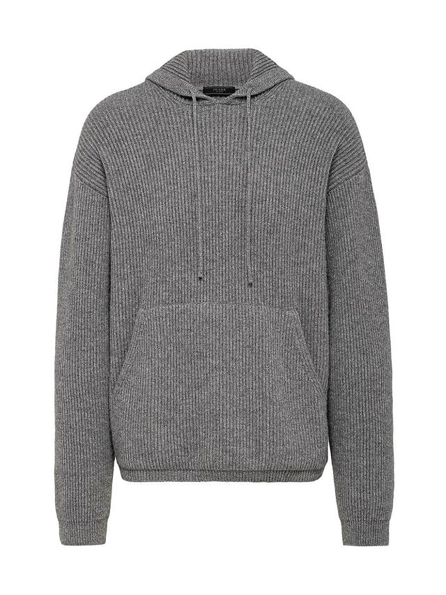 Mens Cashmere Knit Hoodie Product Image